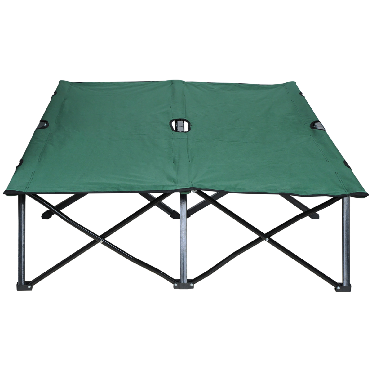 Double Folding Camping Cot with Carry Bag, Portable Green
