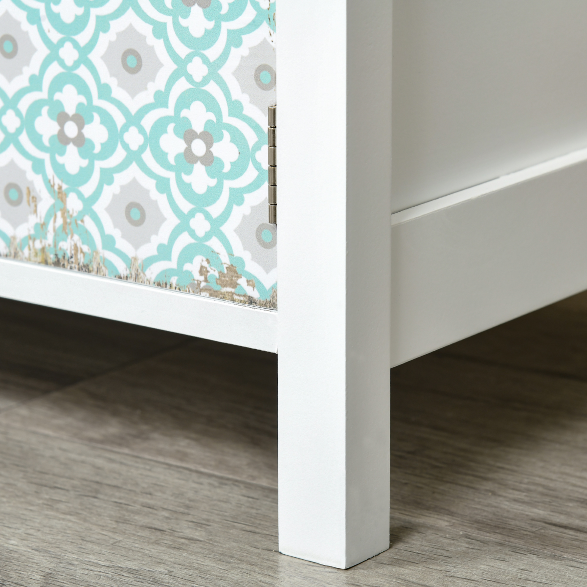 HOMCOM Bohemian Sideboard Storage Chest with 2 Drawers and 3 Cupboards, Colourful Pattern Design, Wood and MDF, Anti-Tipping Straps, Assembly Required