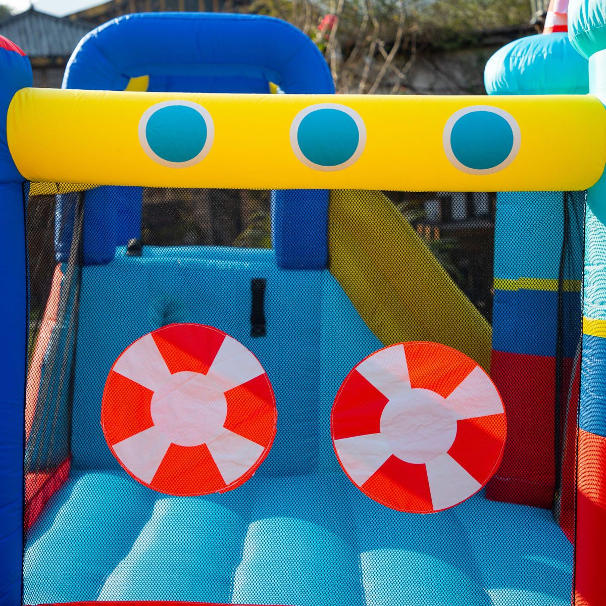Kids Inflatable Bouncy Castle with Slide, Pool, Trampoline & Blower