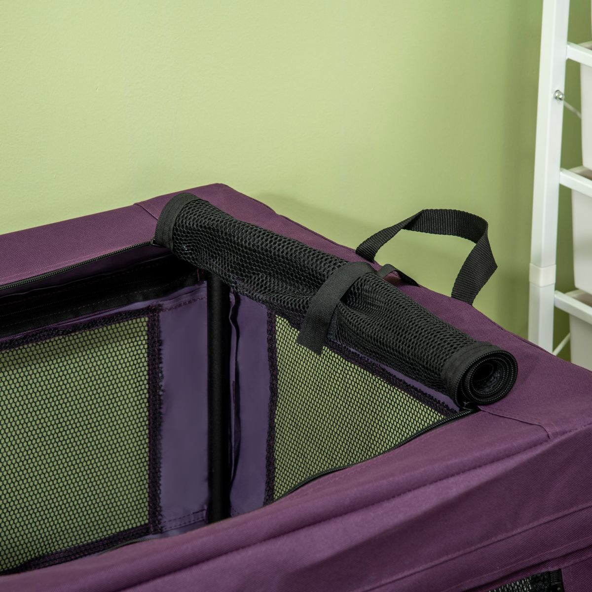 Foldable Pet Carrier Bag with Cushion for Small and Medium Dogs - Purple