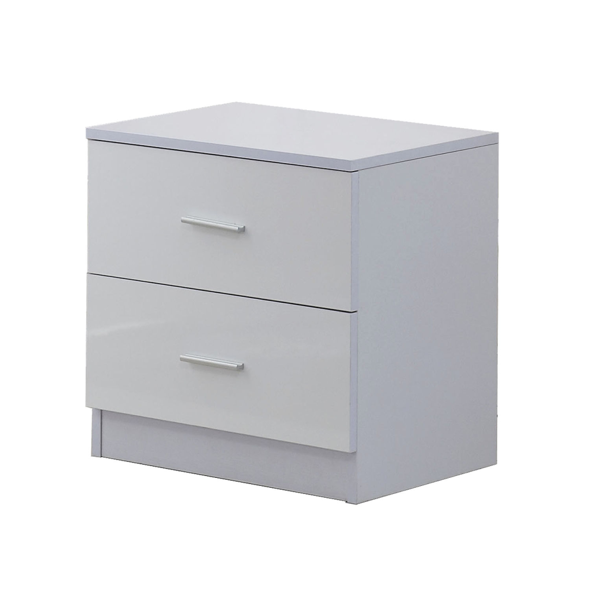 HOMCOM White High Gloss 3-Piece Bedroom Furniture Set with 2-Door Wardrobe, 5-Drawer Chest and 2-Drawer Bedside Table