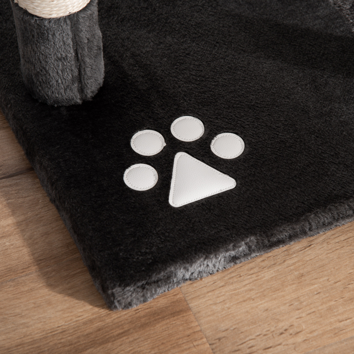 PawHut 240-260cm Floor to Ceiling Cat Tree with Scratching Posts, Cat Houses, Ramps, Hammocks and Tunnel - Dark Grey