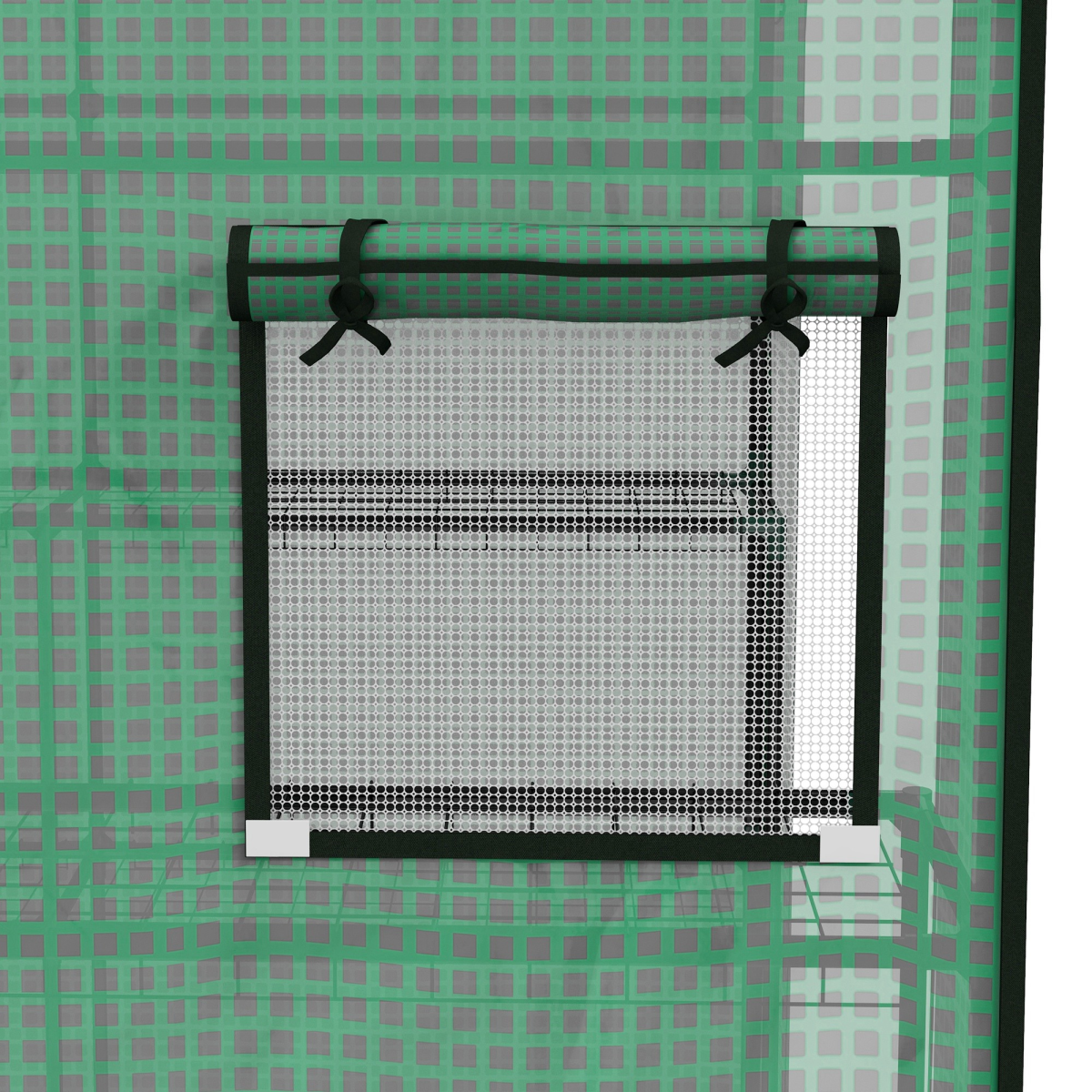 Outsunny Walk-in Greenhouse Replacement Cover with Door and Mesh Windows, Green, for 845-510