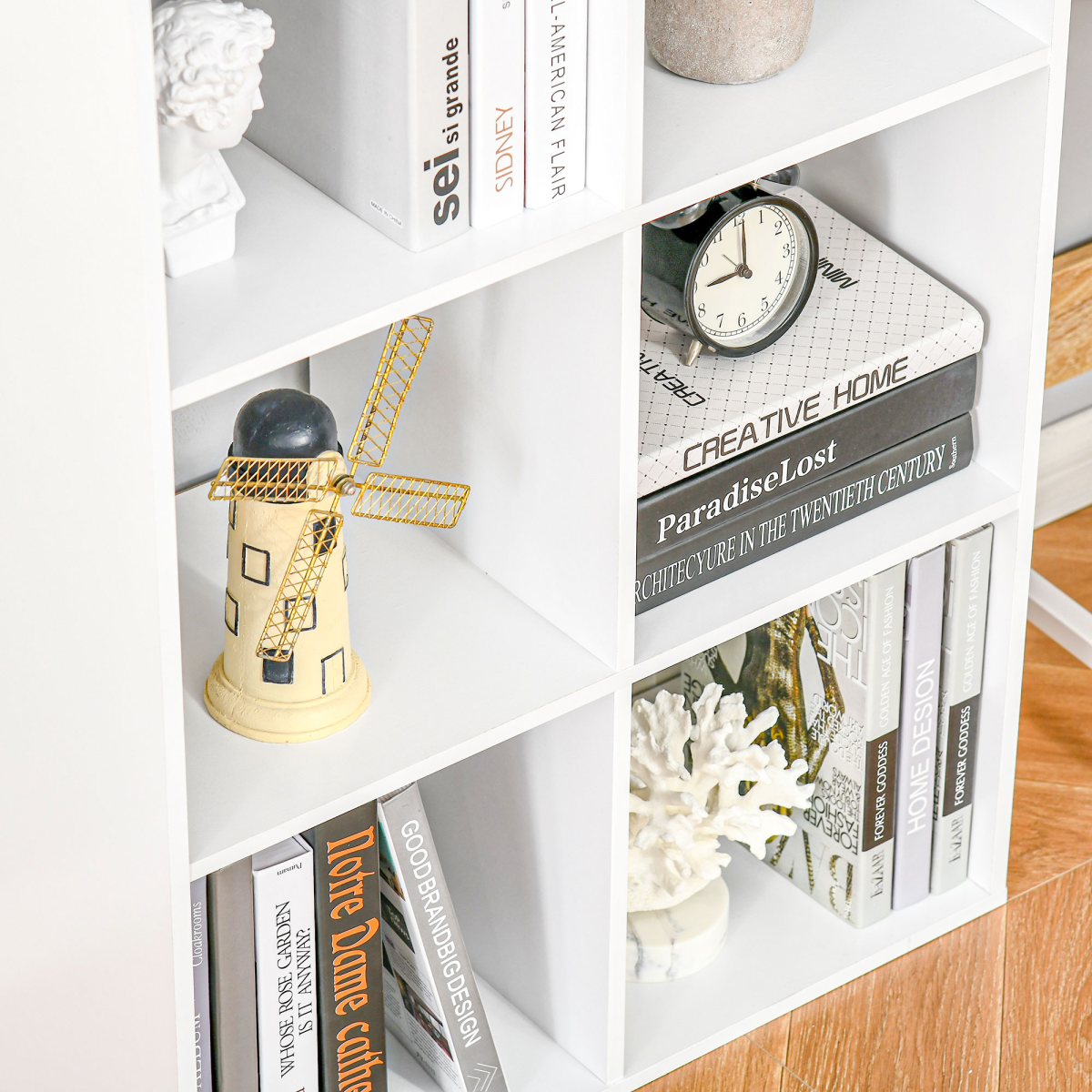 White 6-Cube Storage Cabinet Bookcase Shelf Unit