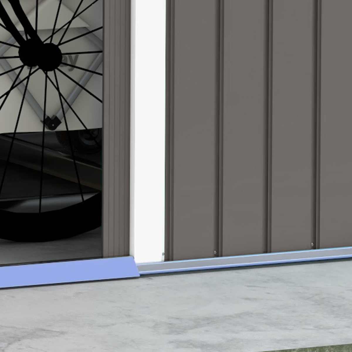 Outsunny Grey Steel Outdoor Garden Shed with Foundation & Ventilation