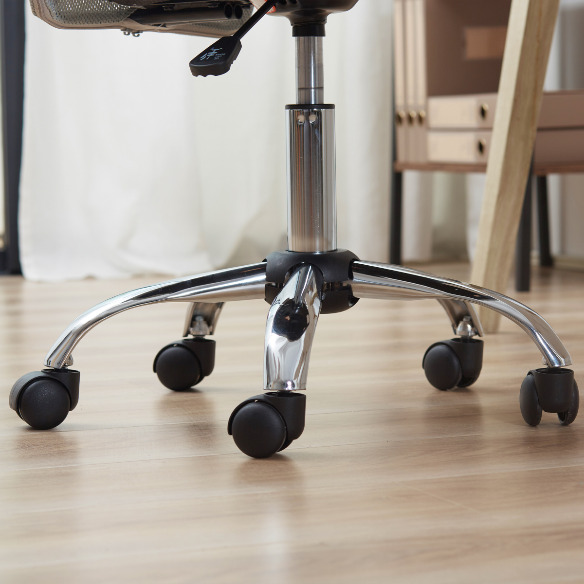 Armless Office Chair Ergonomic Padded Height Adjustable Mesh Back 5 Wheels