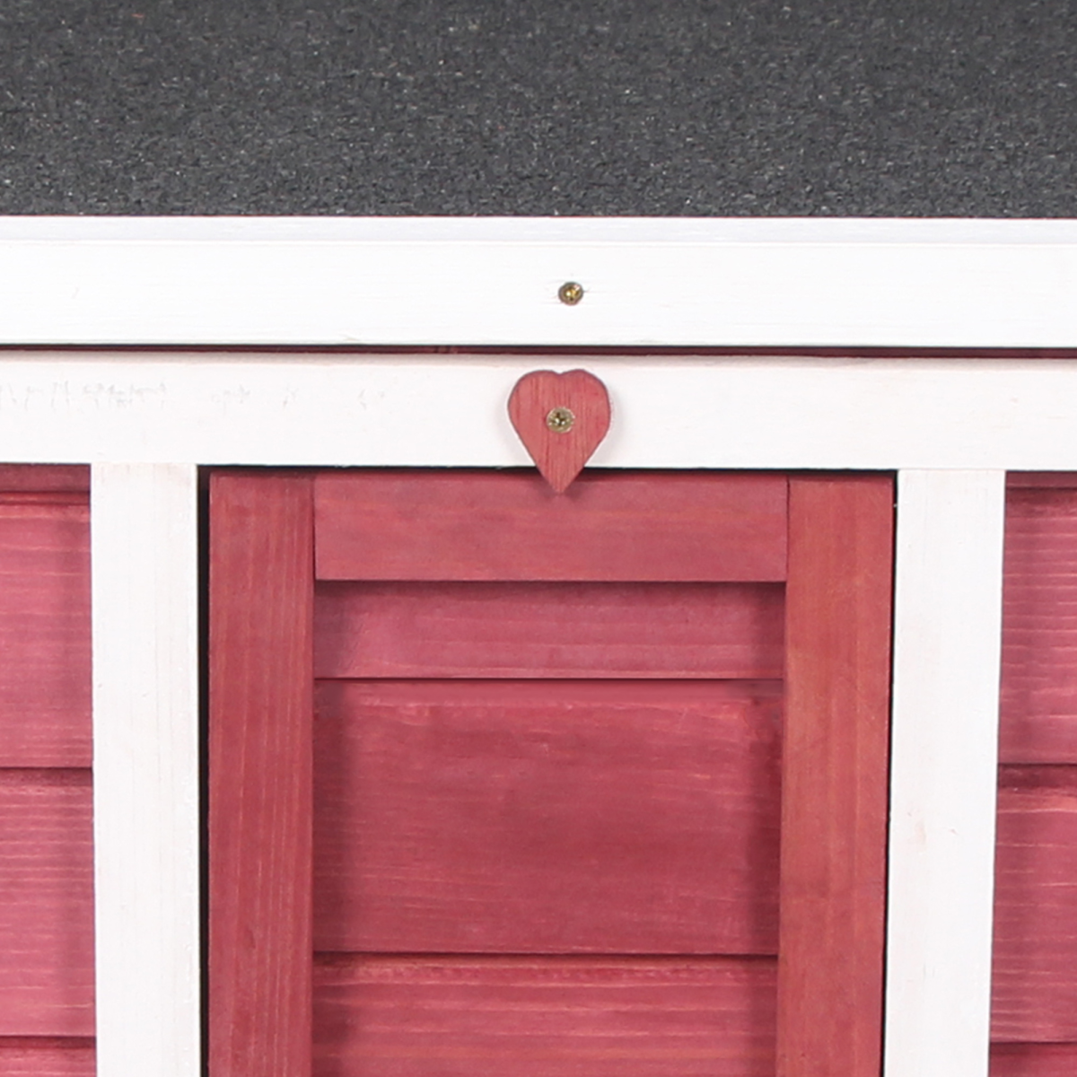 PawHut Wooden Rabbit Hutch with Front Ramp, Openable Roof and Locks, Red