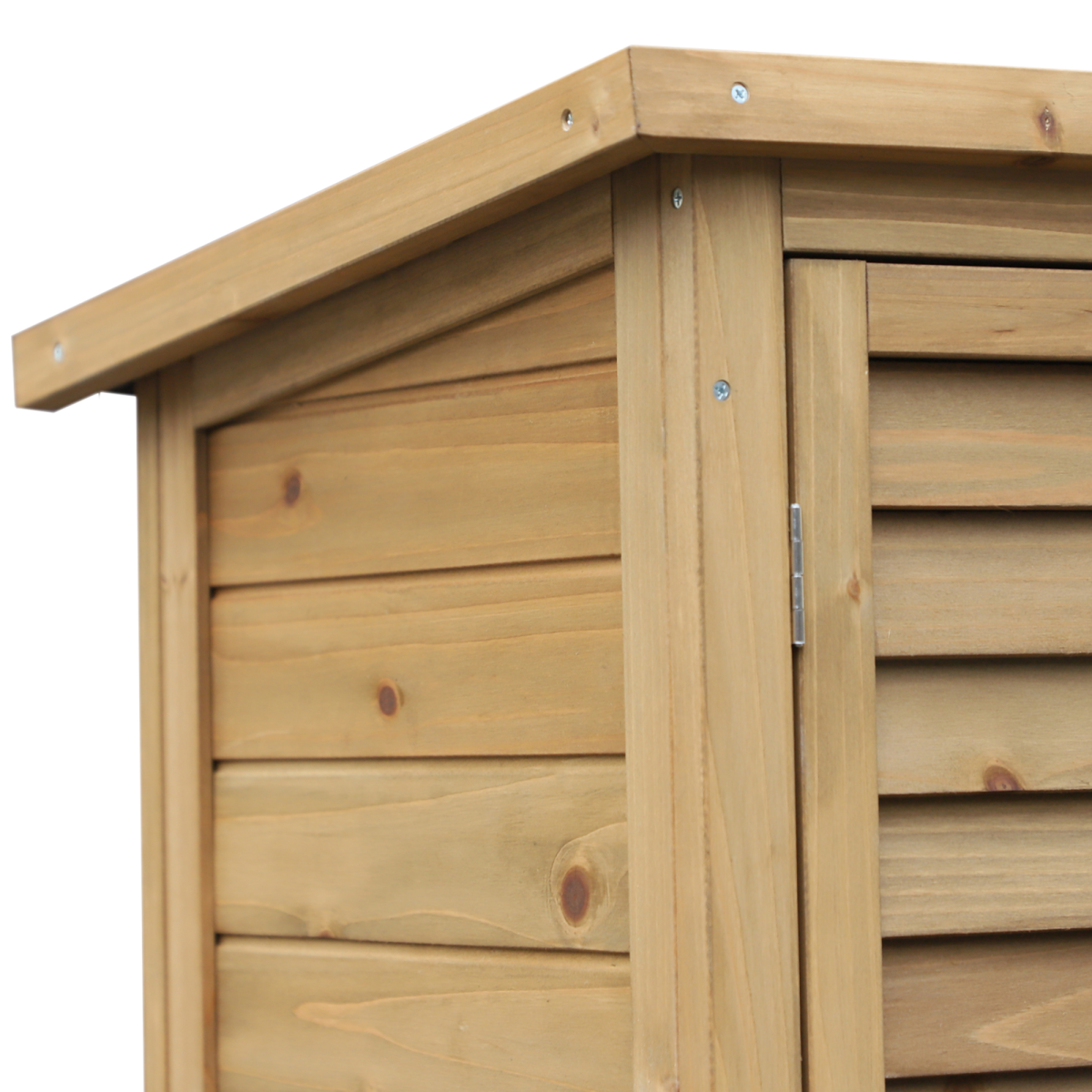 Outsunny Solid Fir Wood Garden Storage Cabinet with Shelves and Ventilated Doors