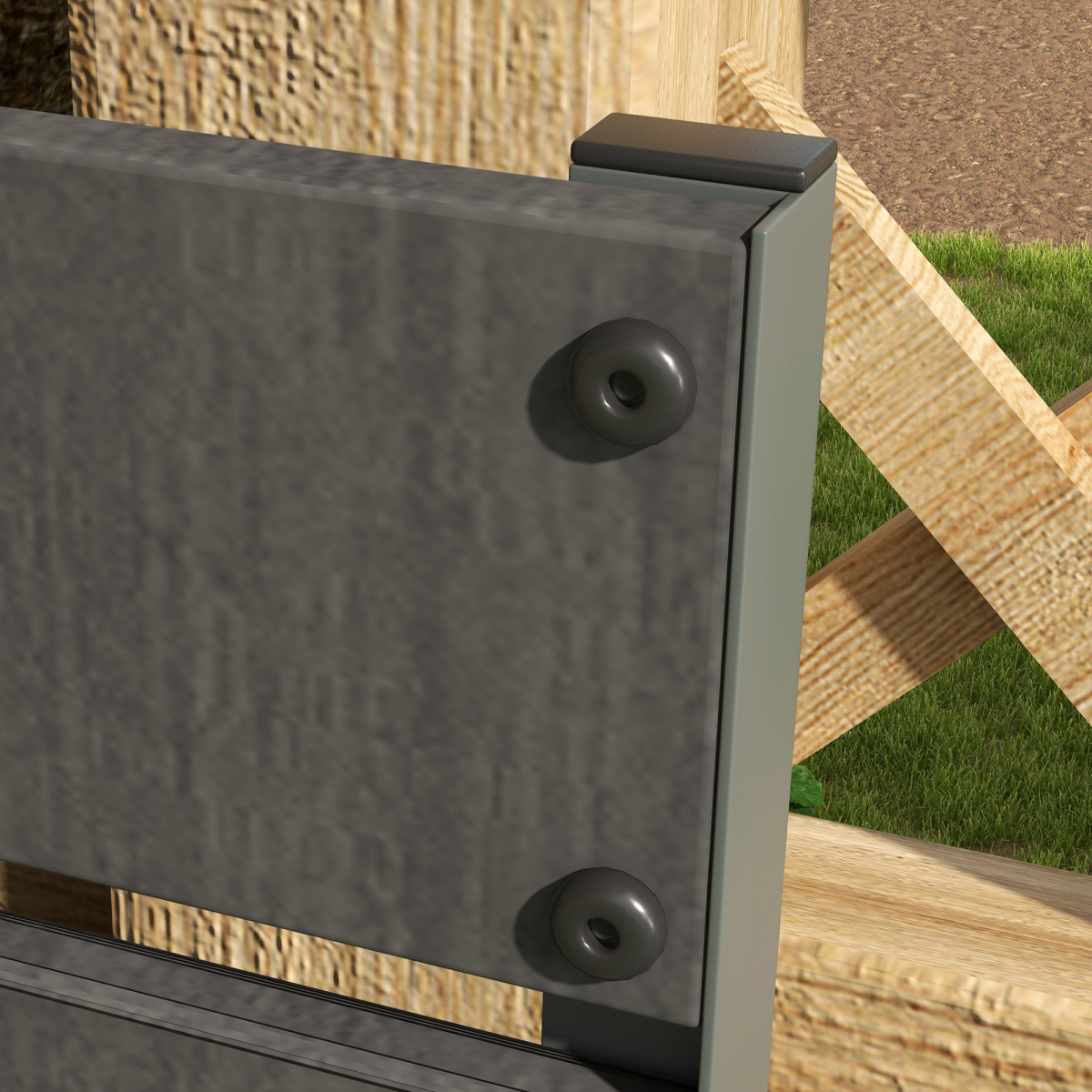 Outsunny Raised Garden Bed with Trellis, Standing Planter Box, Dark Grey