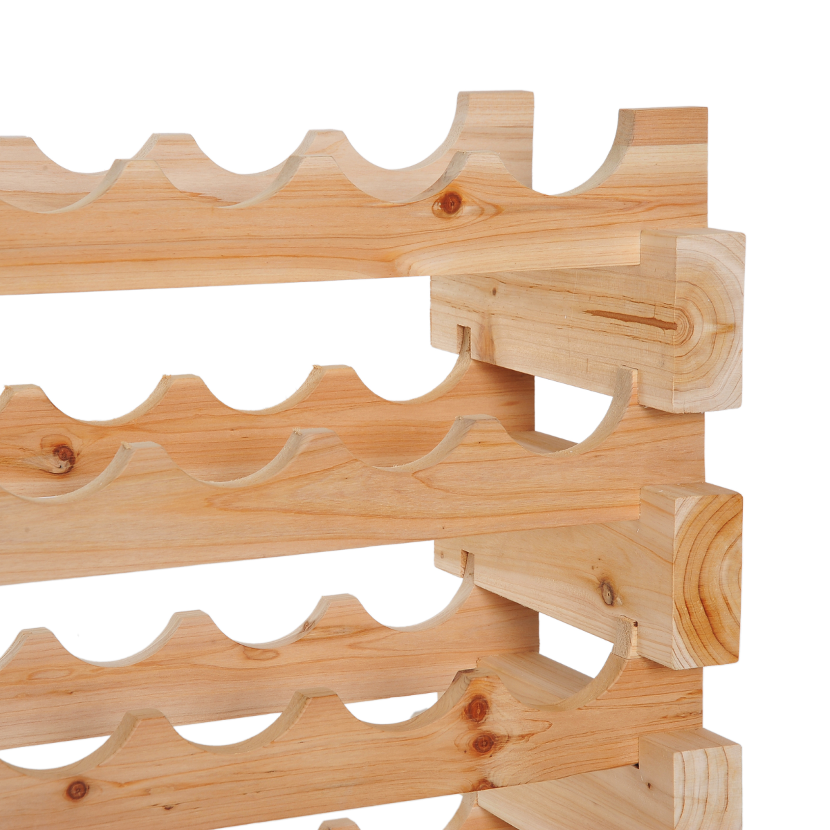 HOMCOM Wooden 72-Bottle 6-Tier Stackable Standing Wine Rack Shelf Storage Holder