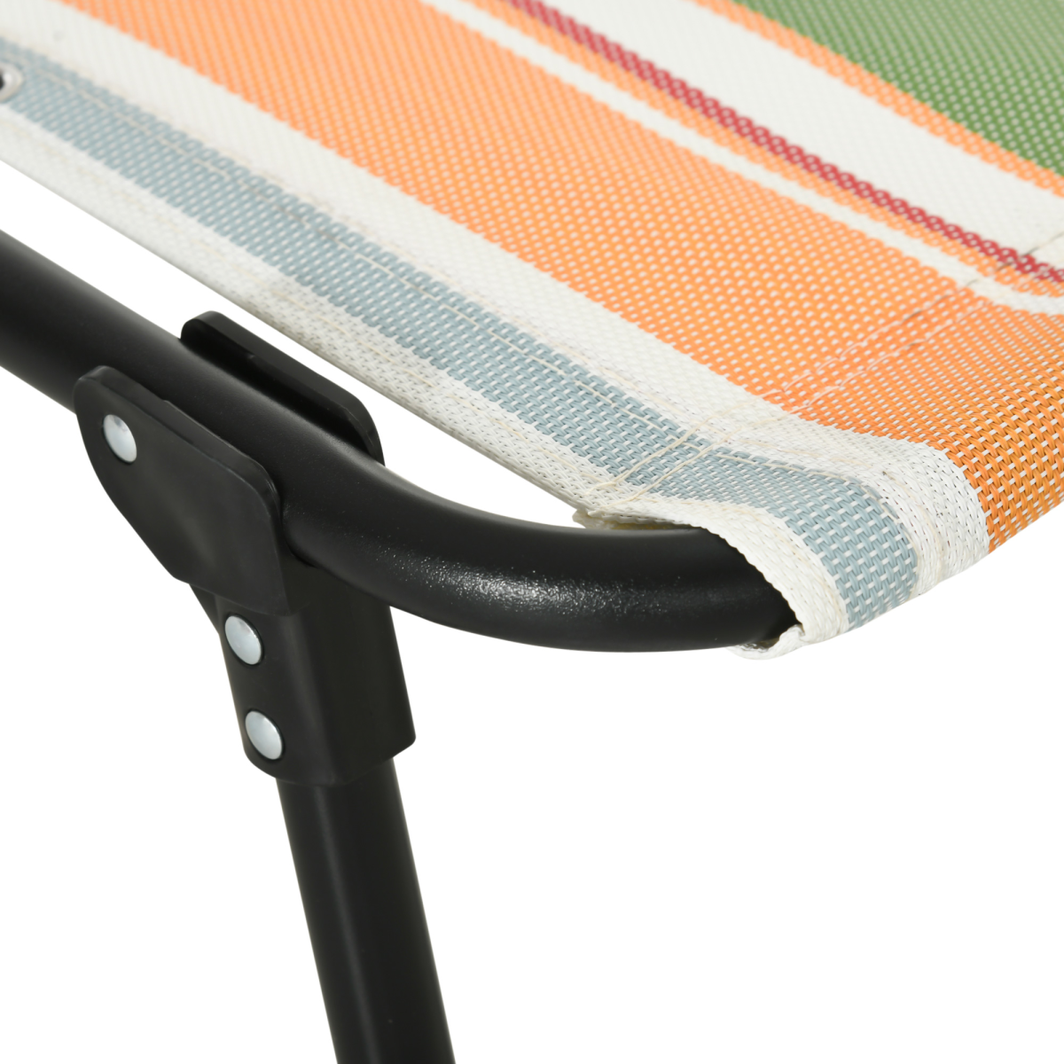 Outsunny Folding Beach Chair Chaise Lounge 4 Adjustable Positions, Multicolored