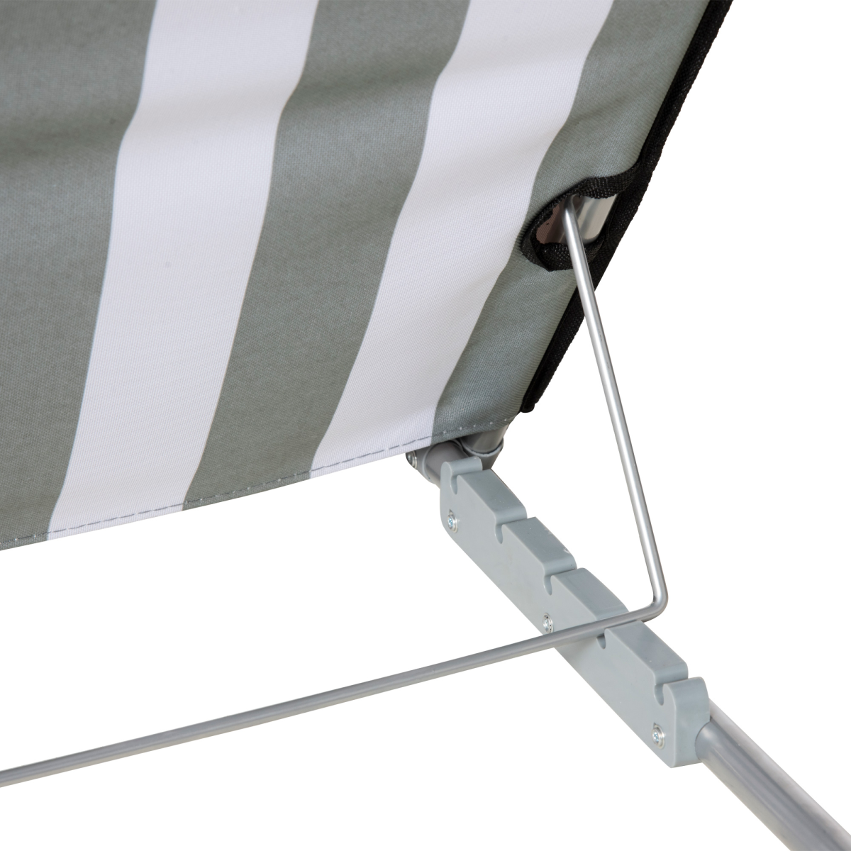 Outsunny 2-Piece Steel Reclining Beach Lounger Set with Pillow, Grey