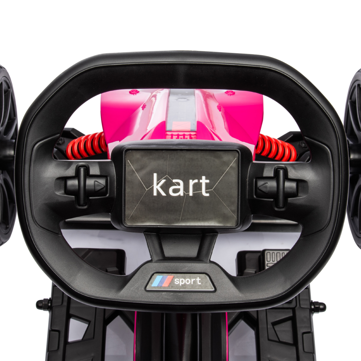 HOMCOM 12V Electric Go Kart, Forward/Reverse, 2 Speeds, Ages 3-8, Pink
