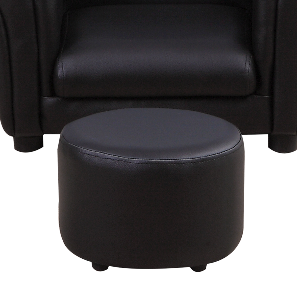 HOMCOM 2-Piece Kids Sofa Chair and Footstool Set, Black
