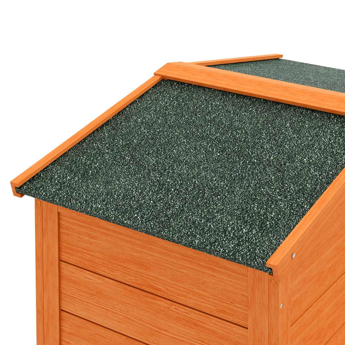 PawHut Wooden Rabbit Hutch with Run, Ramp and Slide-Out Tray