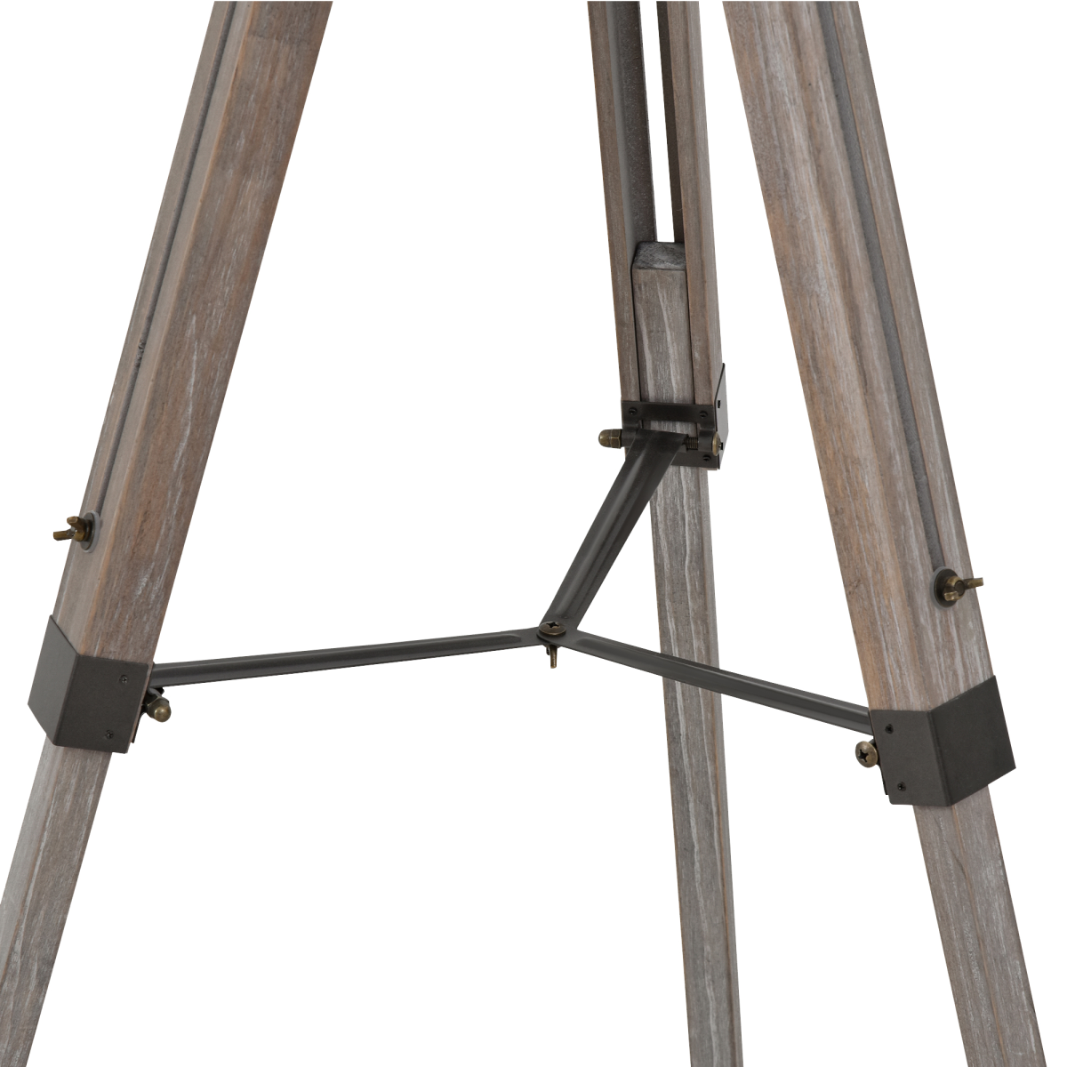 HOMCOM Pine Wood Tripod Spotlight Floor Lamp, Height Adjustable, Brown/Black