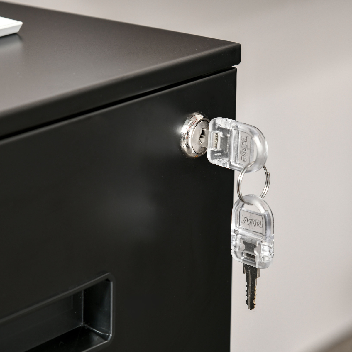 Mobile Lockable File Cabinet with Hanging File Storage for A4, Letter, and Legal Files, Black