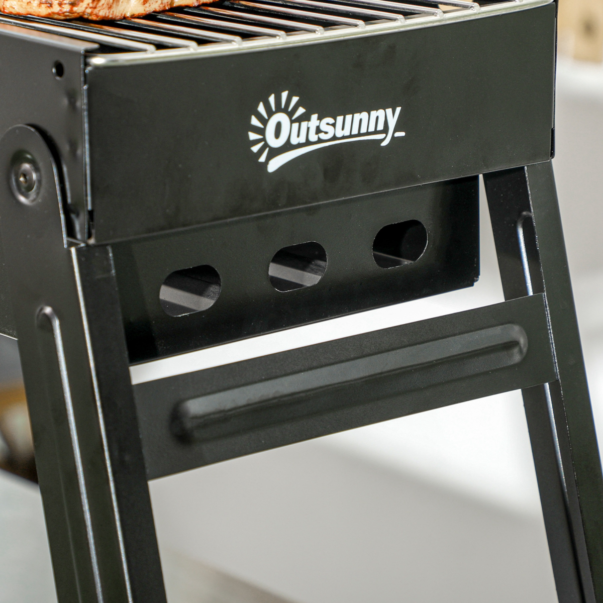 Outsunny Portable Foldable Charcoal Grill with Pull-Out Basin