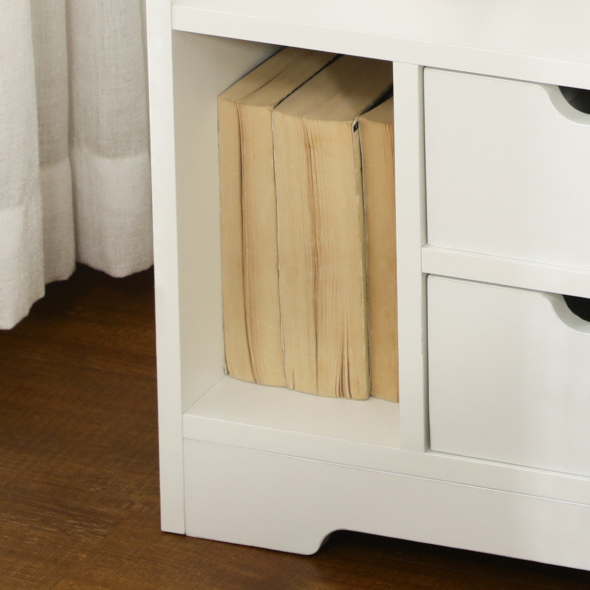 Modern Bedside Table with 2 Drawers and Storage Shelves, Nightstand for Bedroom and Living Room