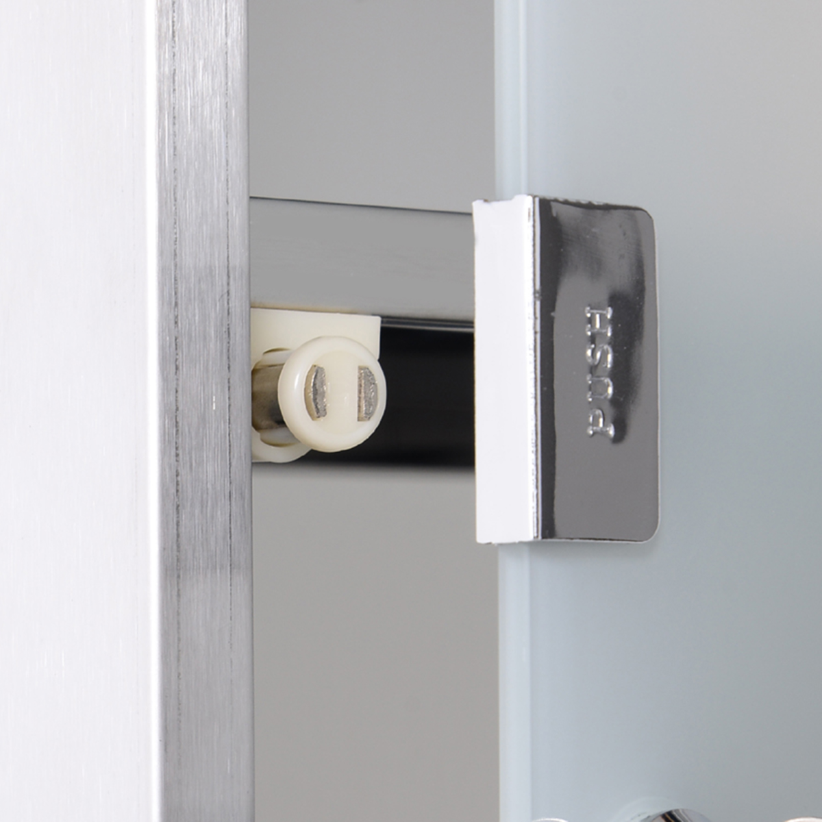 Wall Mounted Stainless Steel Medicine Cabinet with Lockable Security Glass Door, 2 Shelves, 48 x 25 x 12 cm
