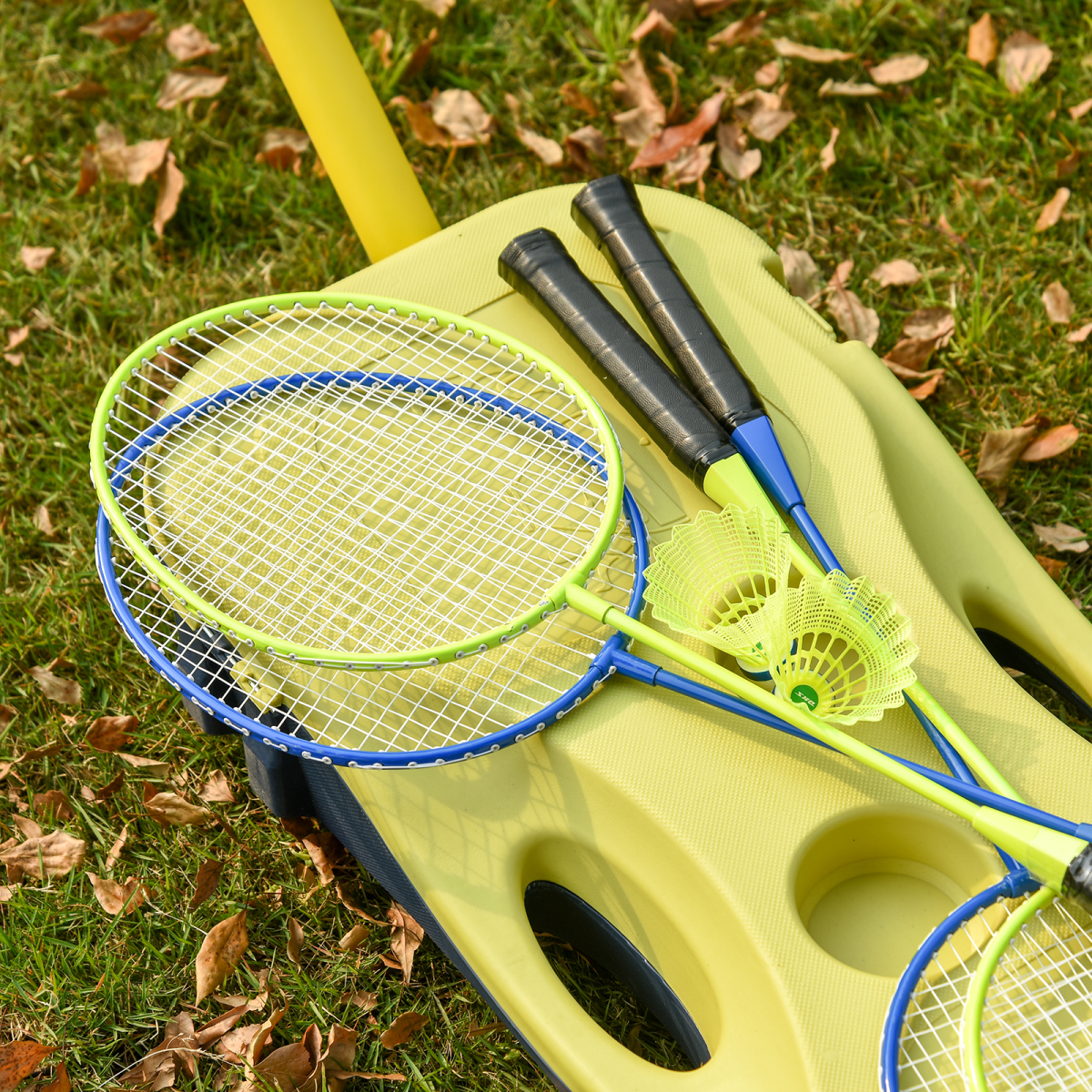 Foldable Badminton Net Set with Carry Case, 2 Rackets, 2 Shuttlecocks