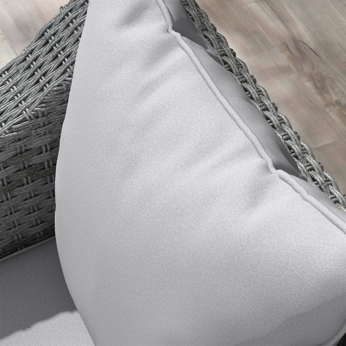 Outsunny One-Piece Outdoor Seat and Back Cushion Set, Light Grey, Polyester, Removable Machine-Washable Covers