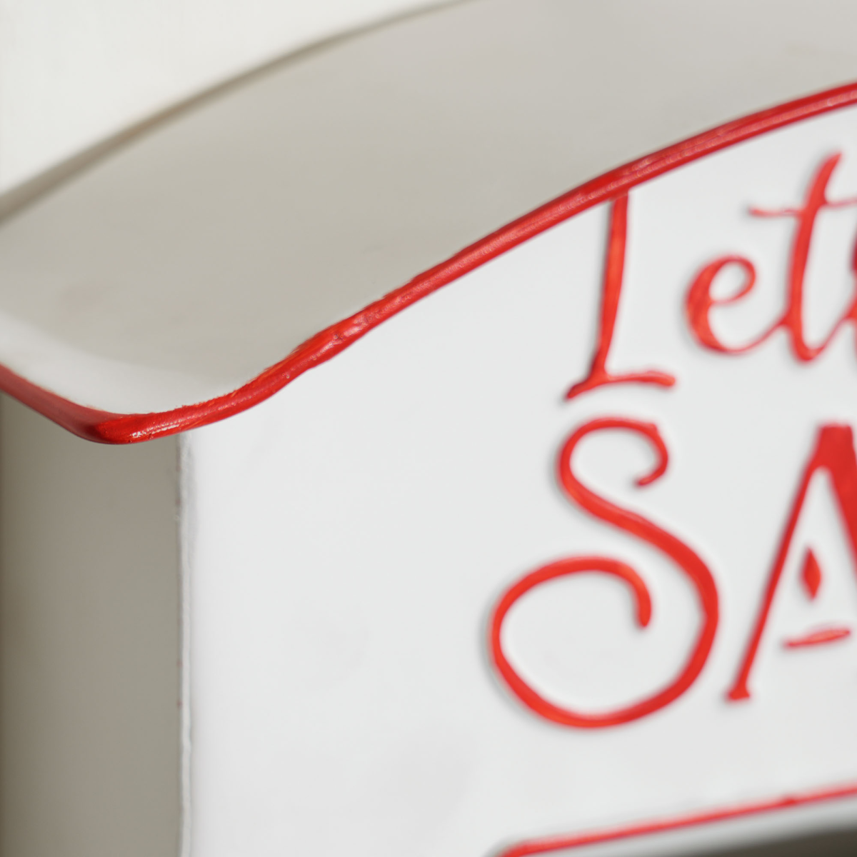 HOMCOM Wall Mounted Christmas Post Box, White Steel Santa Mailbox