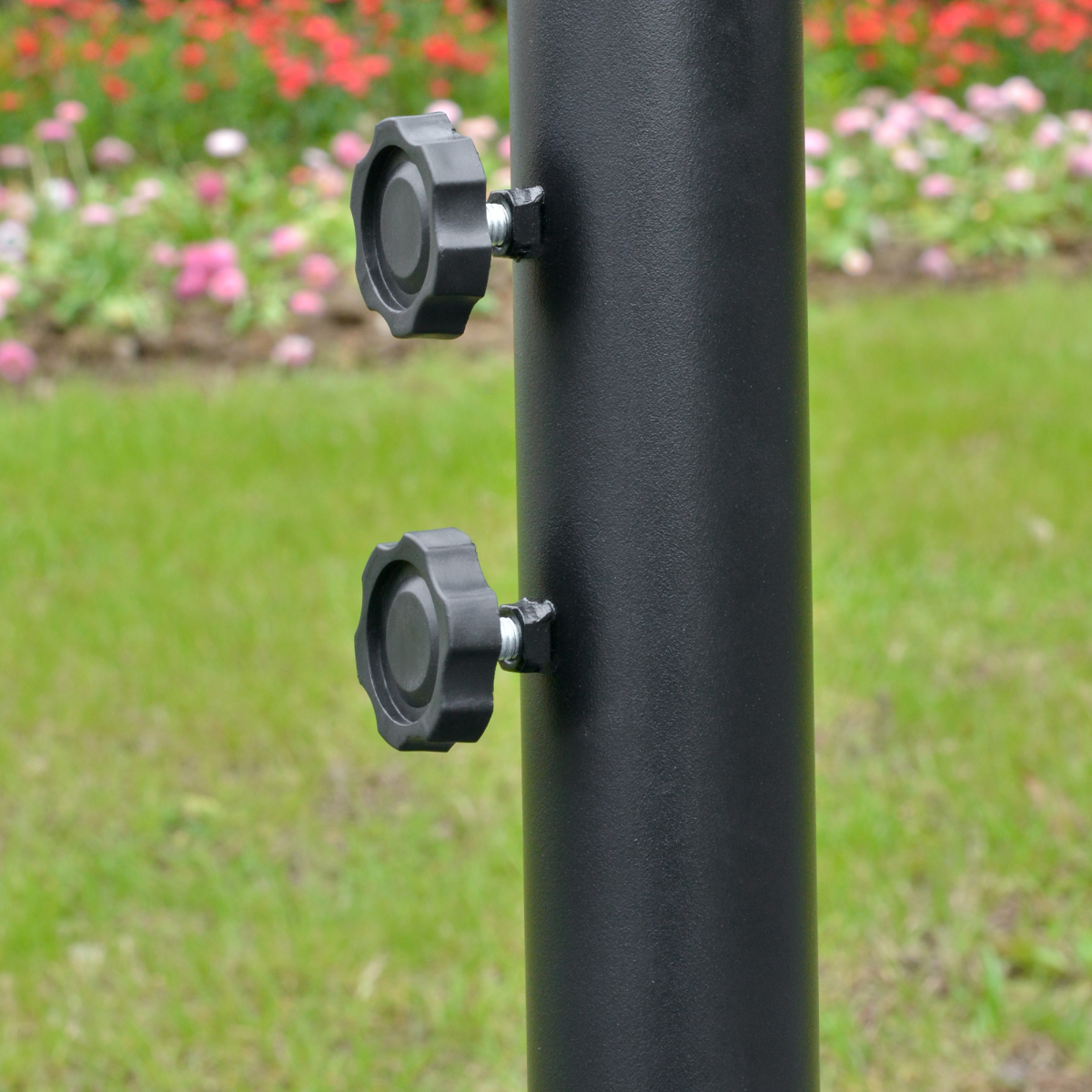 Outsunny 3m Offset Cantilever Parasol with Solar LED Lights, Black
