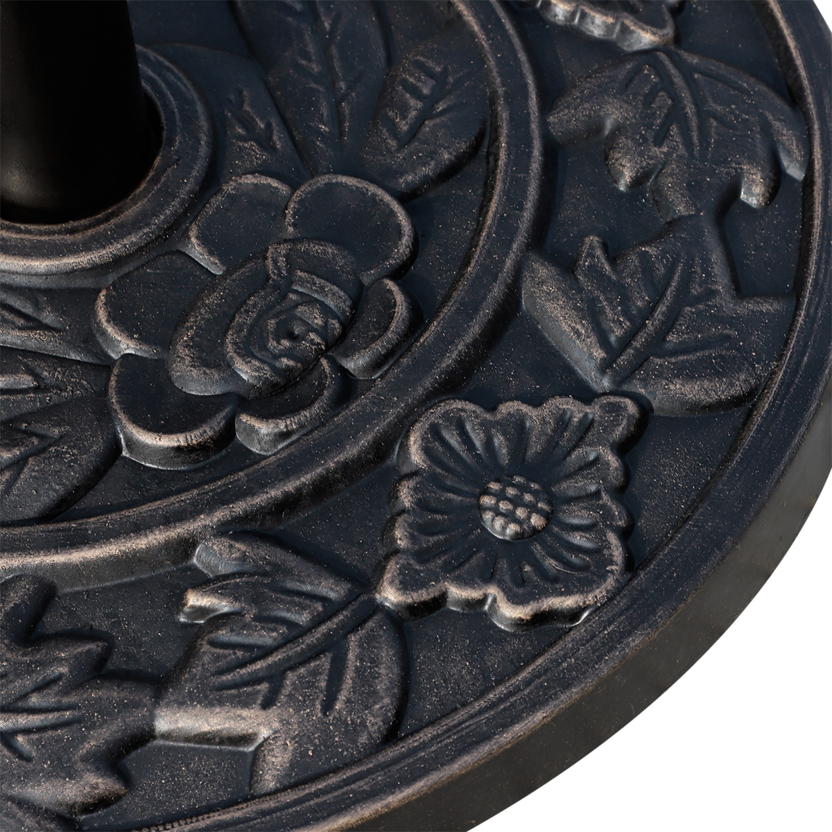 Outsunny Half Round Resin Parasol Base, Antique Bronze