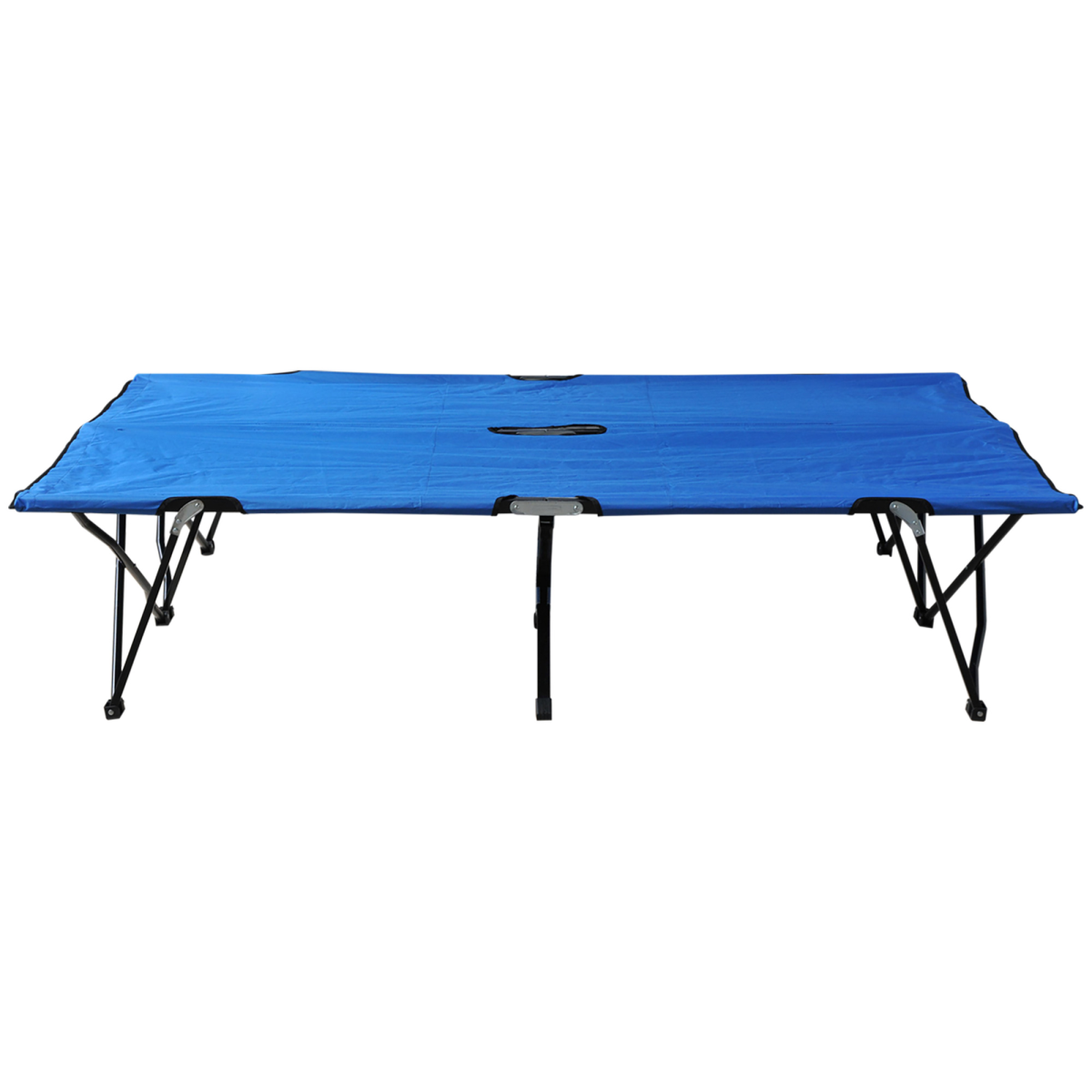 Double Folding Camping Cot, Portable Sunbed with Carry Bag, Blue