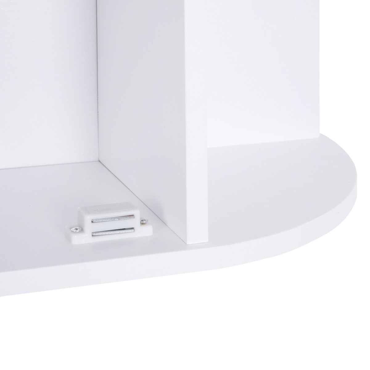 Wall Mounted Bathroom Cabinet with Mirror, Single Door Storage Cabinet with Open Shelves, White Bathroom Wall Cabinet