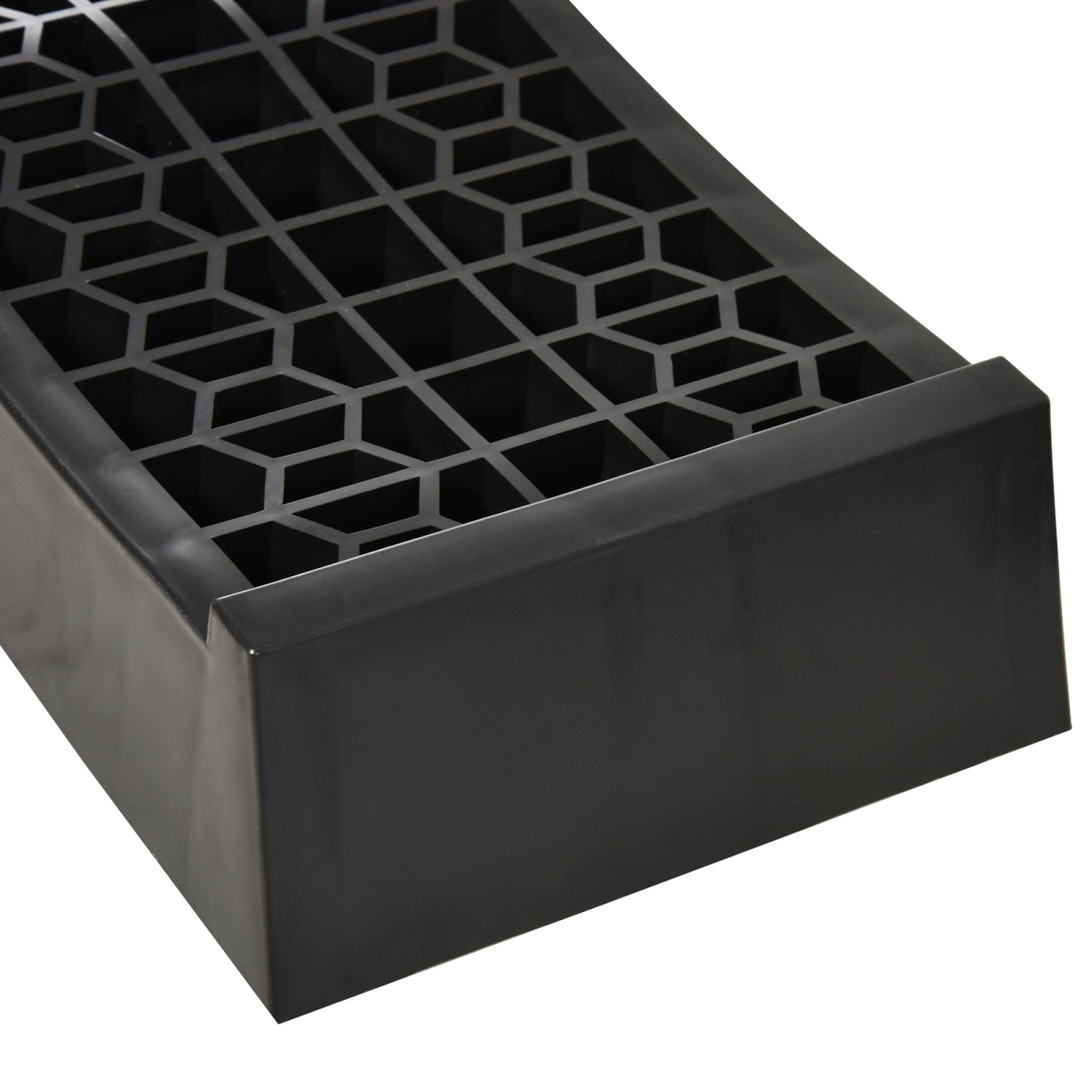 2 Pcs 70 x 20cm Thick Plastic Curb Ramps with Anti-Slip Grid Surface, 3000kg Load