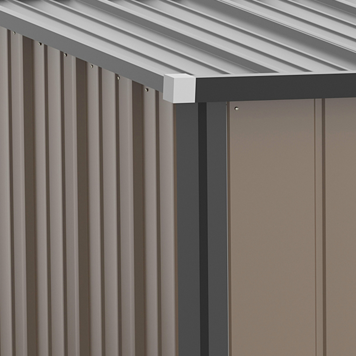 Outdoor Steel Garden Storage Shed with Lockable Door and Sloped Roof for Backyard