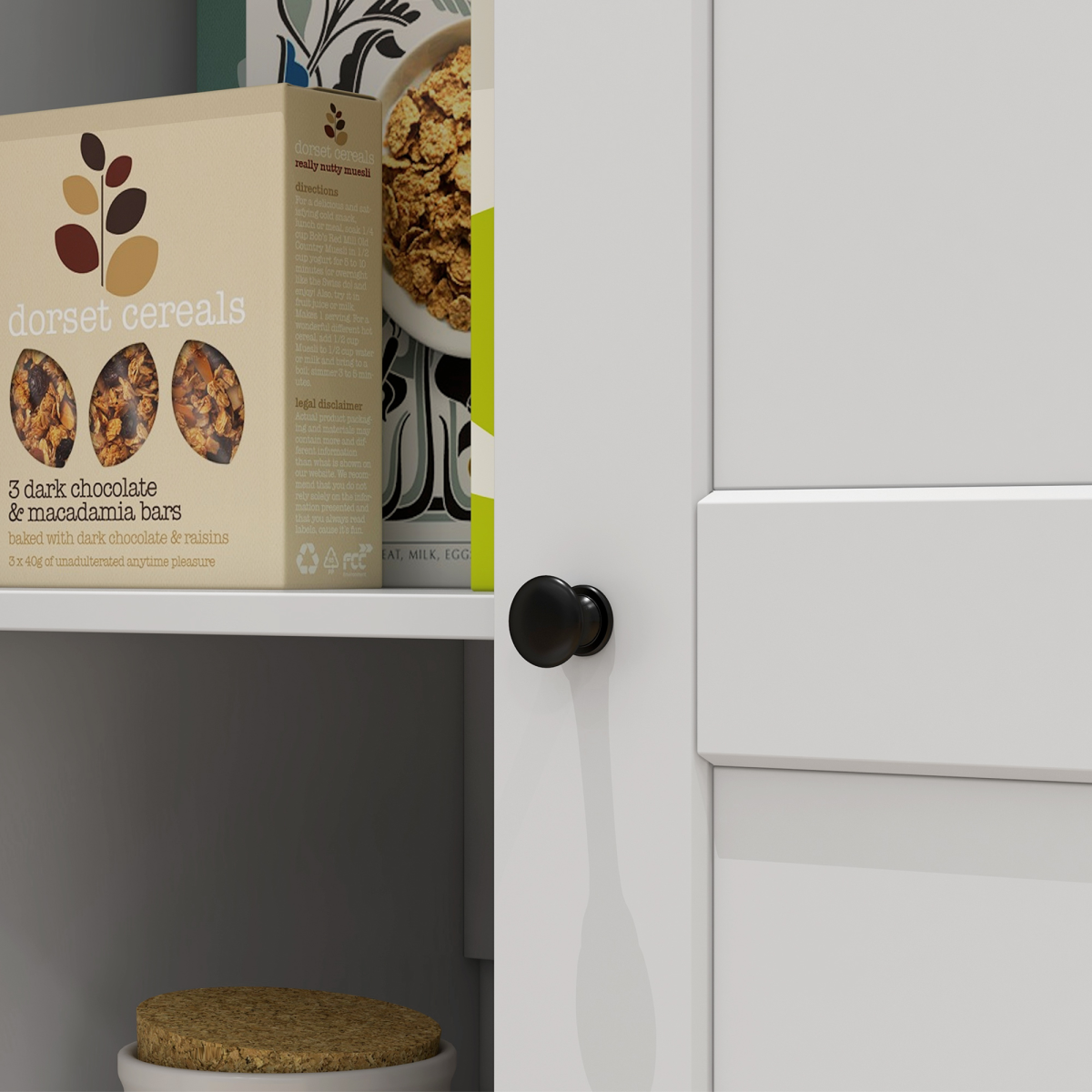 172cm White Wooden Storage Cabinet Cupboard with 2 Doors and 4 Shelves