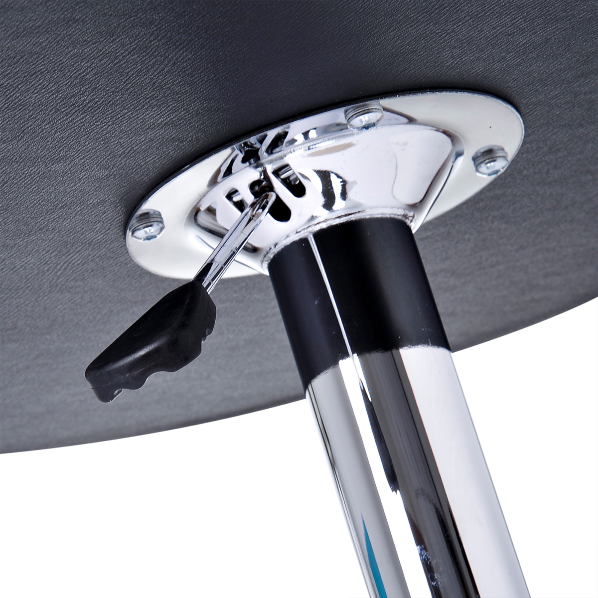 HOMCOM Height Adjustable Round Bar Table with Swivel Round Top, Chrome Steel Frame, Black