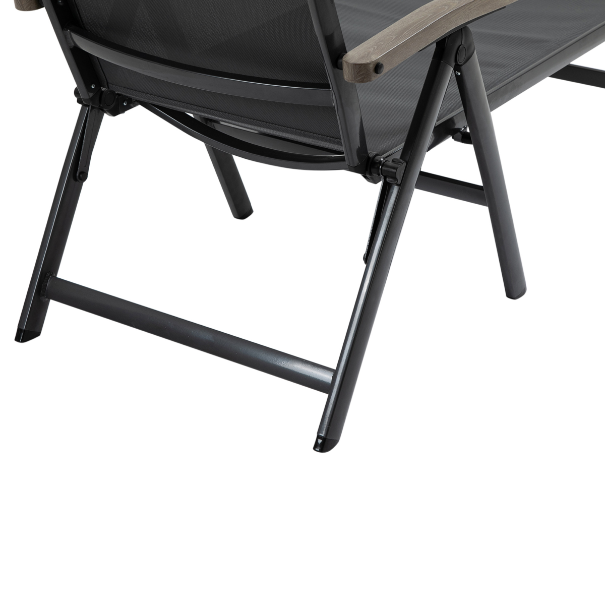 Outsunny Folding Adjustable Sun Lounger Chaise Lounge Chair, Mesh Fabric, Powder-Coated Aluminium Frame
