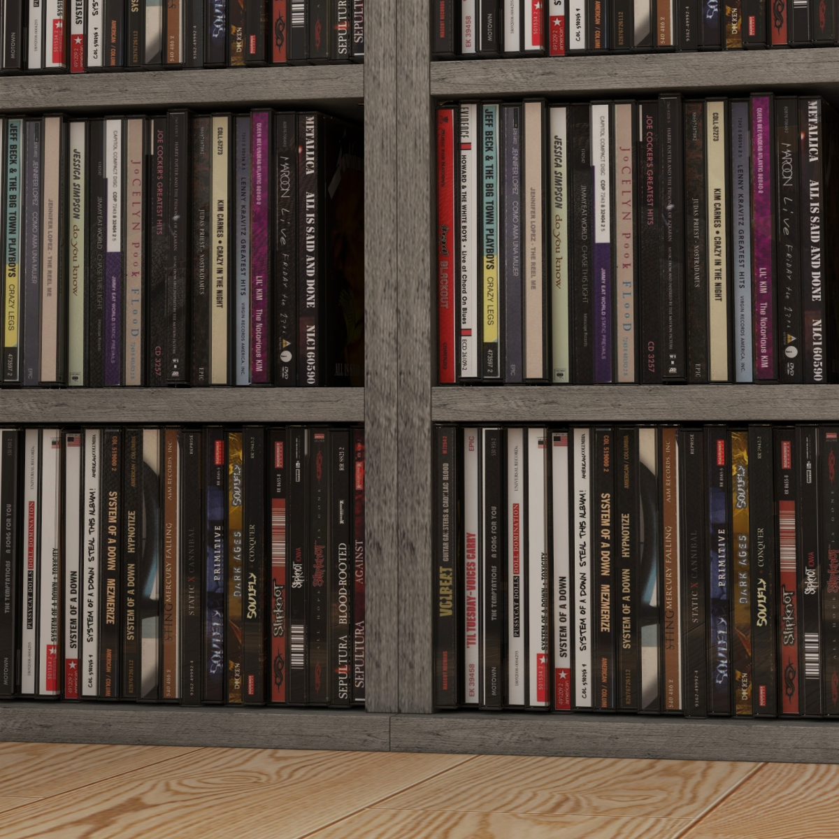 HOMCOM Set of 2 Adjustable CD Media Display Shelf Towers, Mocha Wood