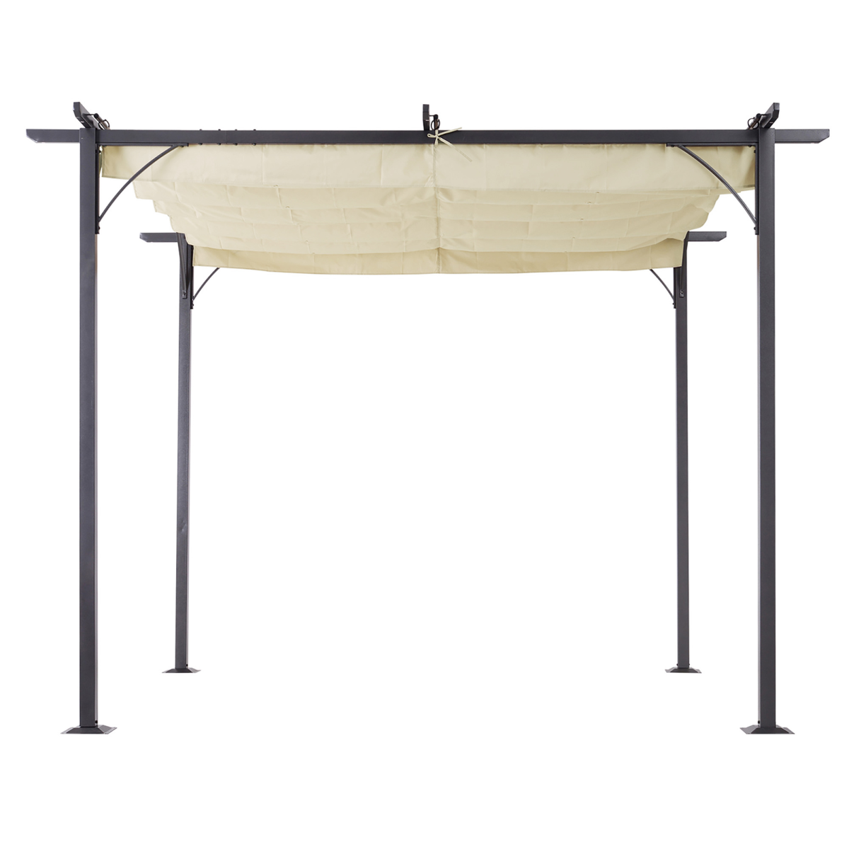 3x3m Outdoor Metal Pergola with Retractable UV-Resistant Canopy for Garden and Patio