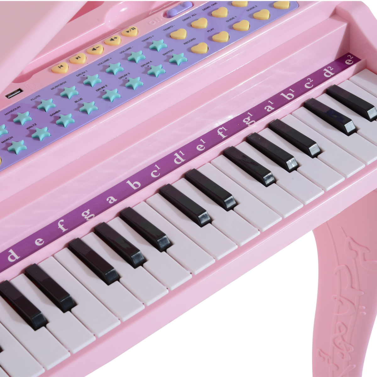 HOMCOM 37-Key Electronic Mini Piano Keyboard with Microphone & Stool, Pink