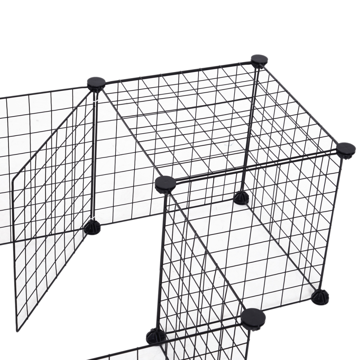 PawHut DIY 12-Panel Metal Wire Pet Playpen for Guinea Pigs and Small Animals, Black
