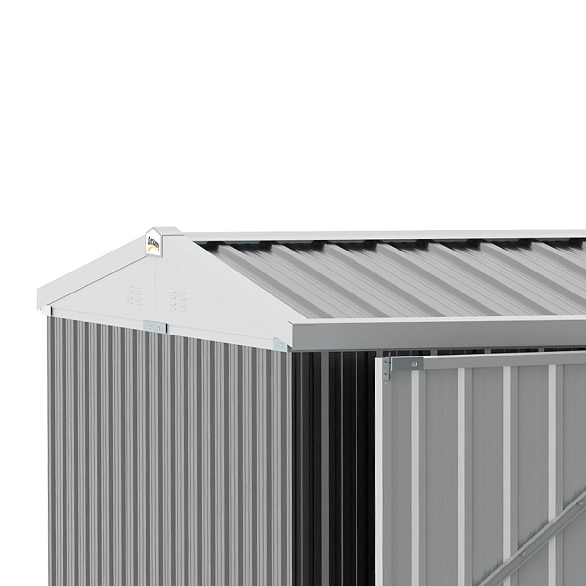 Outdoor Garden Storage Shed, Galvanized Steel Tool Storage Box for Backyard, Sloped Roof, Lockable Double Doors, Grey