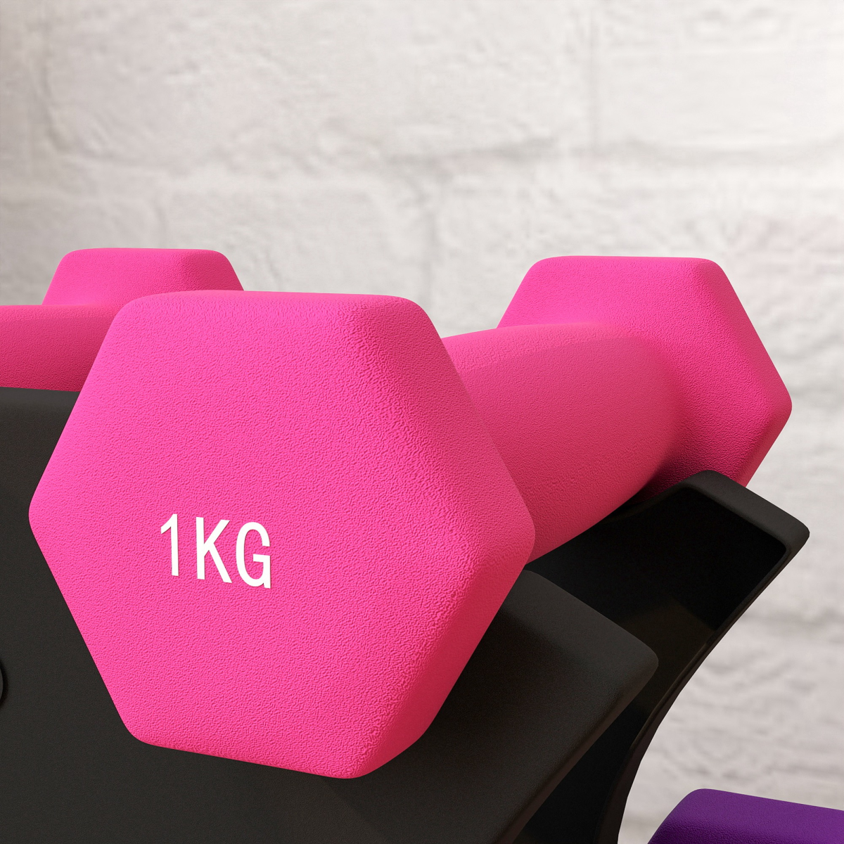 SPORTNOW Hex Dumbbells Set with Rack, 2 x 1kg, 2 x 2kg, 2 x 3kg