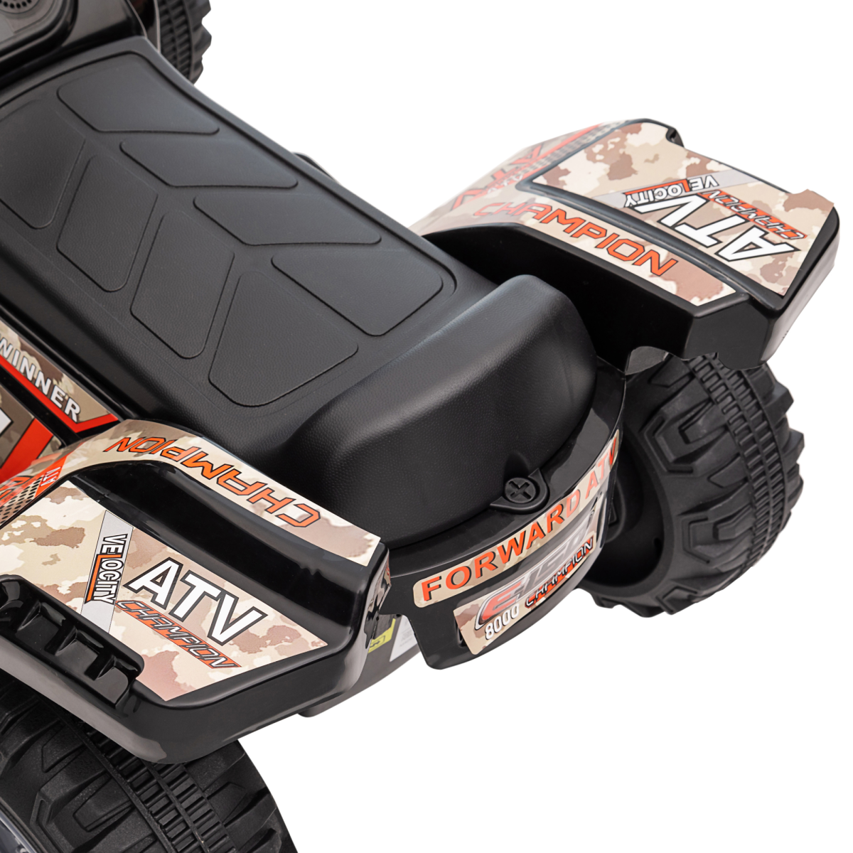 Kids Electric Ride-On ATV with Music, Black, 18-36 Months