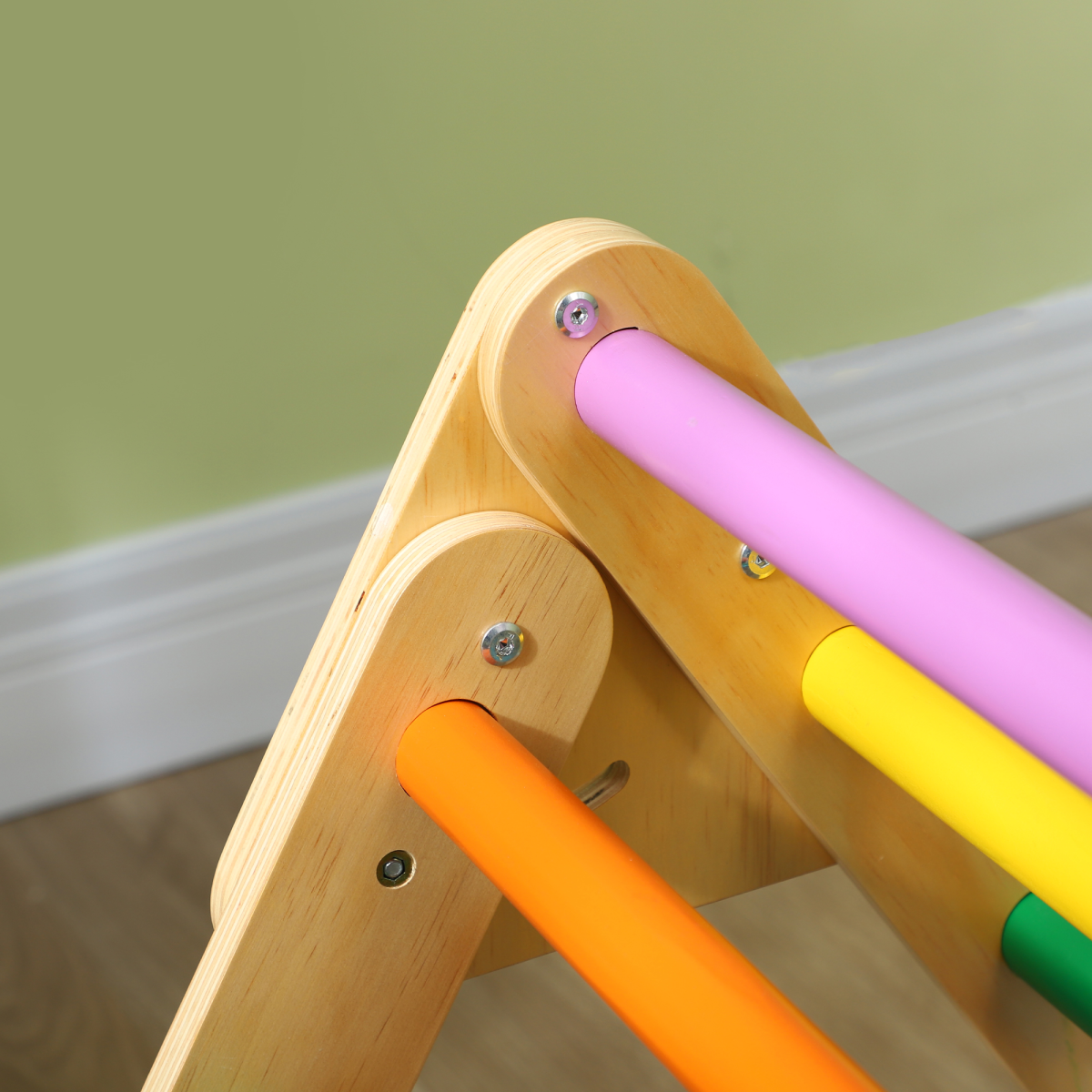 AIYAPLAY Wooden Indoor Toddler Climbing Frame with Slide Board