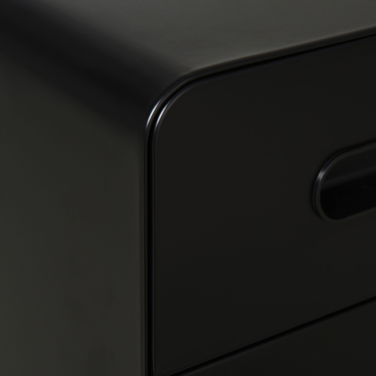 3-Drawer Steel Filing Cabinet with Lock and 4 Wheels, Black