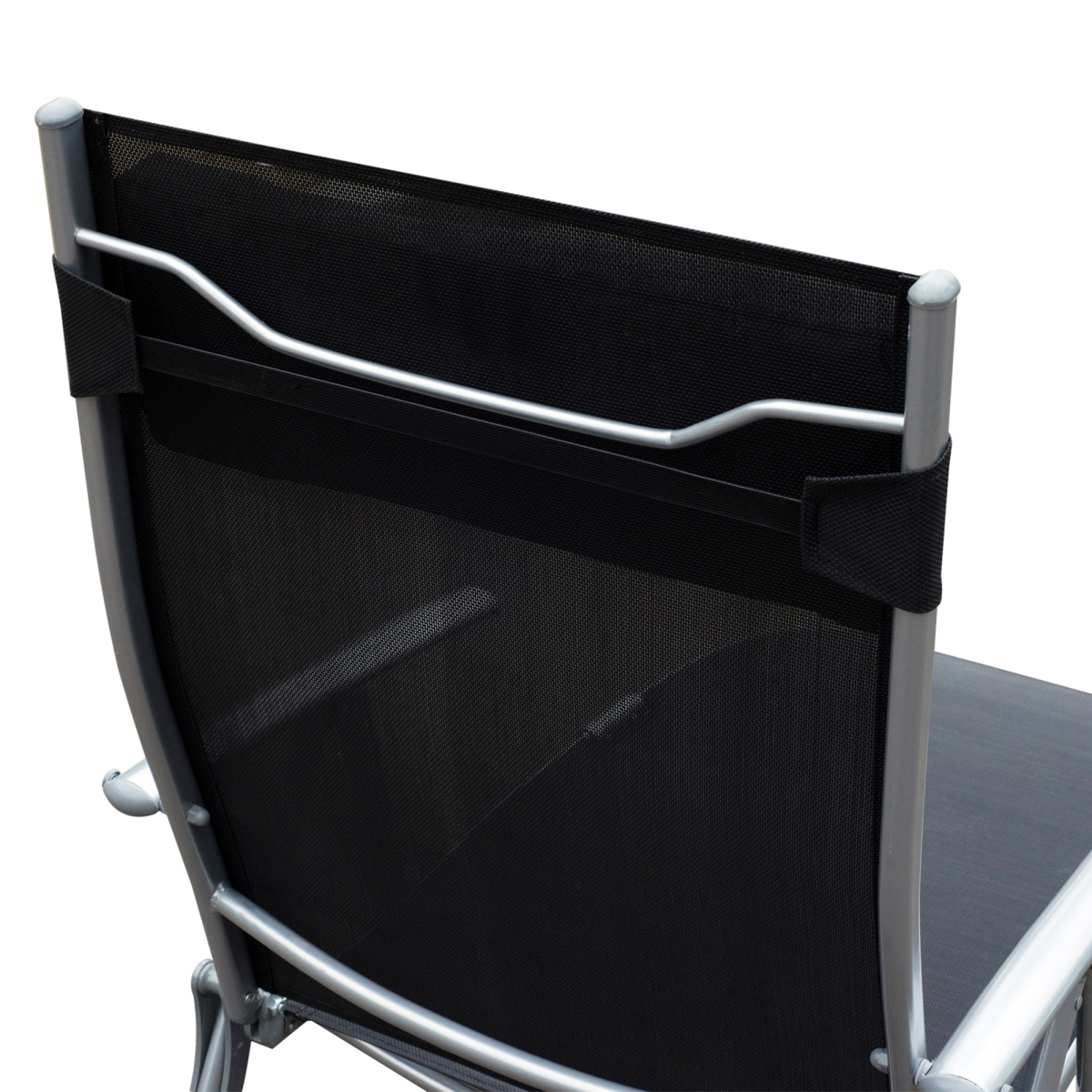 Outsunny Foldable Textilene Sun Lounger Recliner, 5-Level Adjustable Black