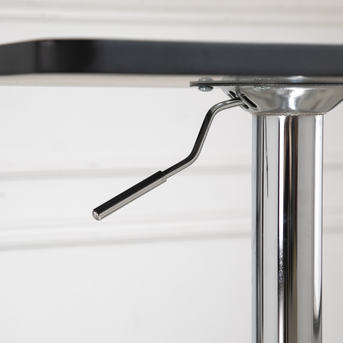 HOMCOM Modern Adjustable Counter Bar Table, Height Adjustable 69-93cm, Rotating MDF Top, Black and Silver Frame