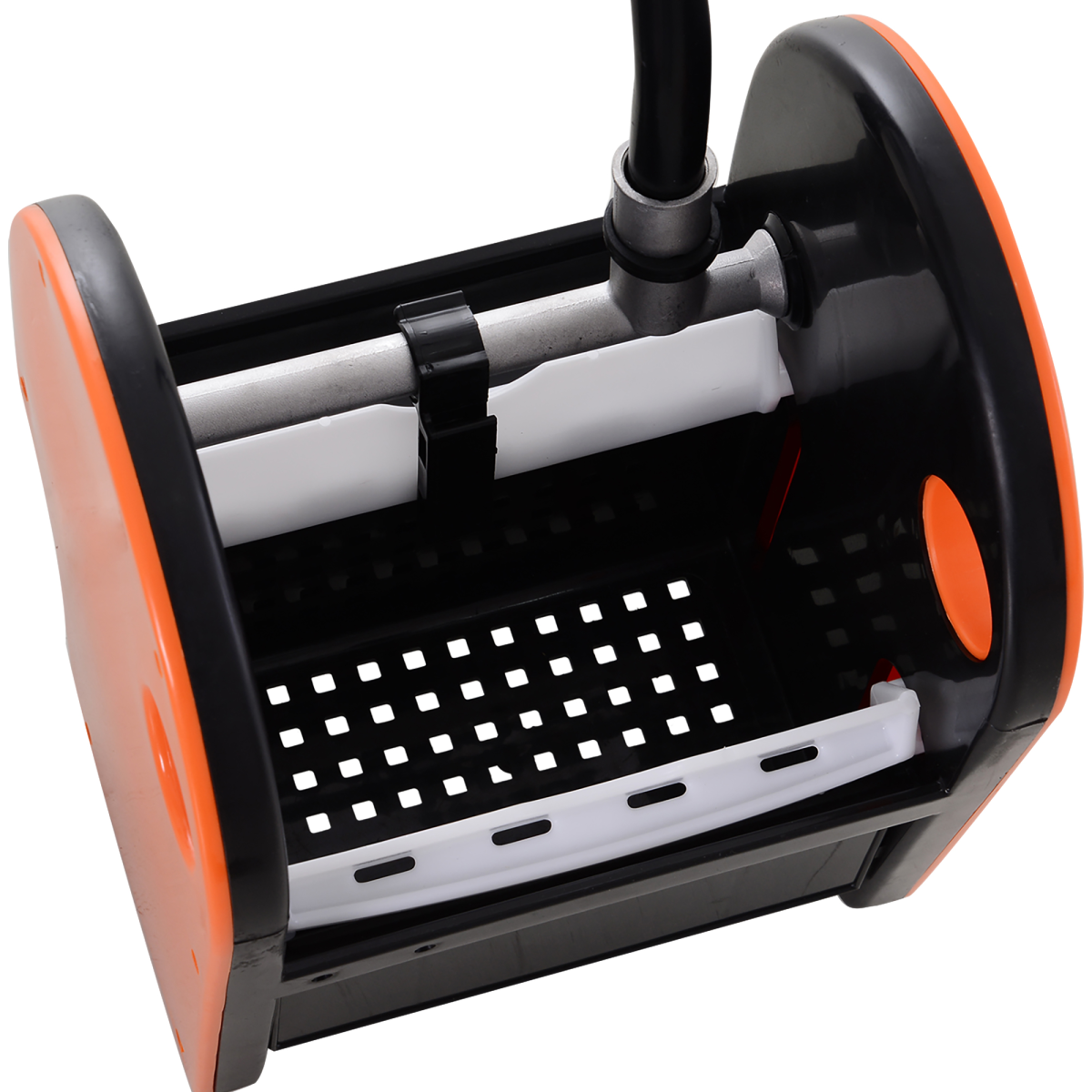 HOMCOM 26L Mop Bucket on Wheels with Handle & Mop Holder, Orange
