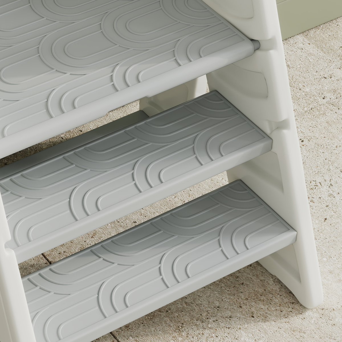 AIYAPLAY Foldable Adjustable Toddler Tower with Handle, Non-Slip, Grey