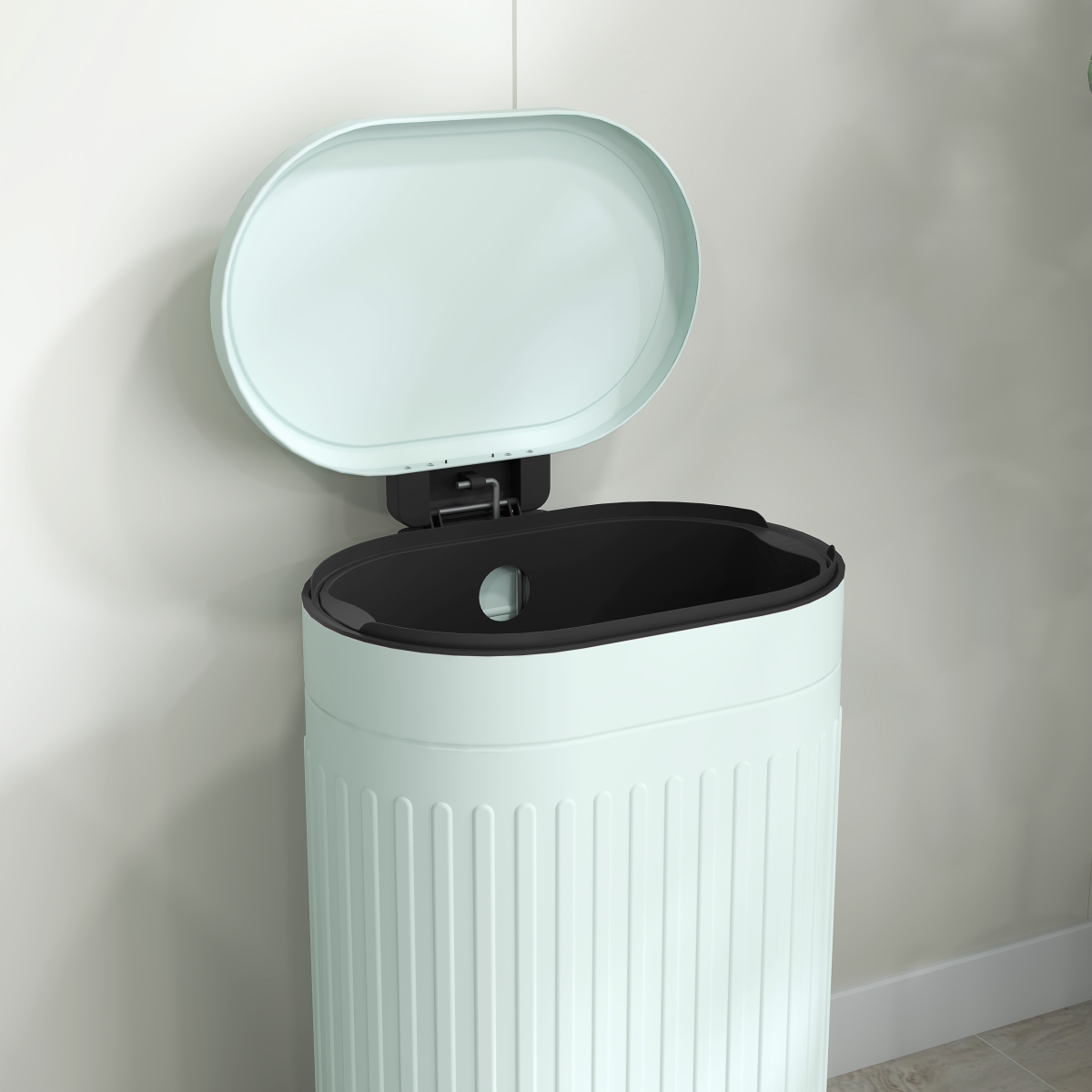 HOMCOM 30L Metal Pedal Bin with Soft-Close Lid, Light Green